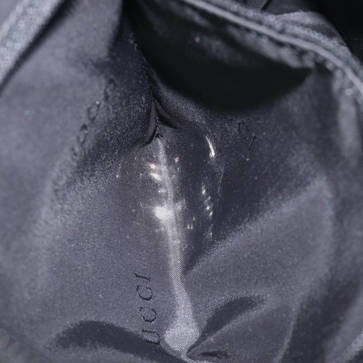 GUCCI Shoulder Bag Patent leather Silver Black 001 3261 Auth mr3142