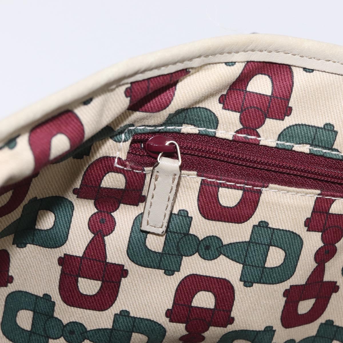 GUCCI GG Canvas Guccissima Tote Bag Leather White Gold 163805 Auth mr3143