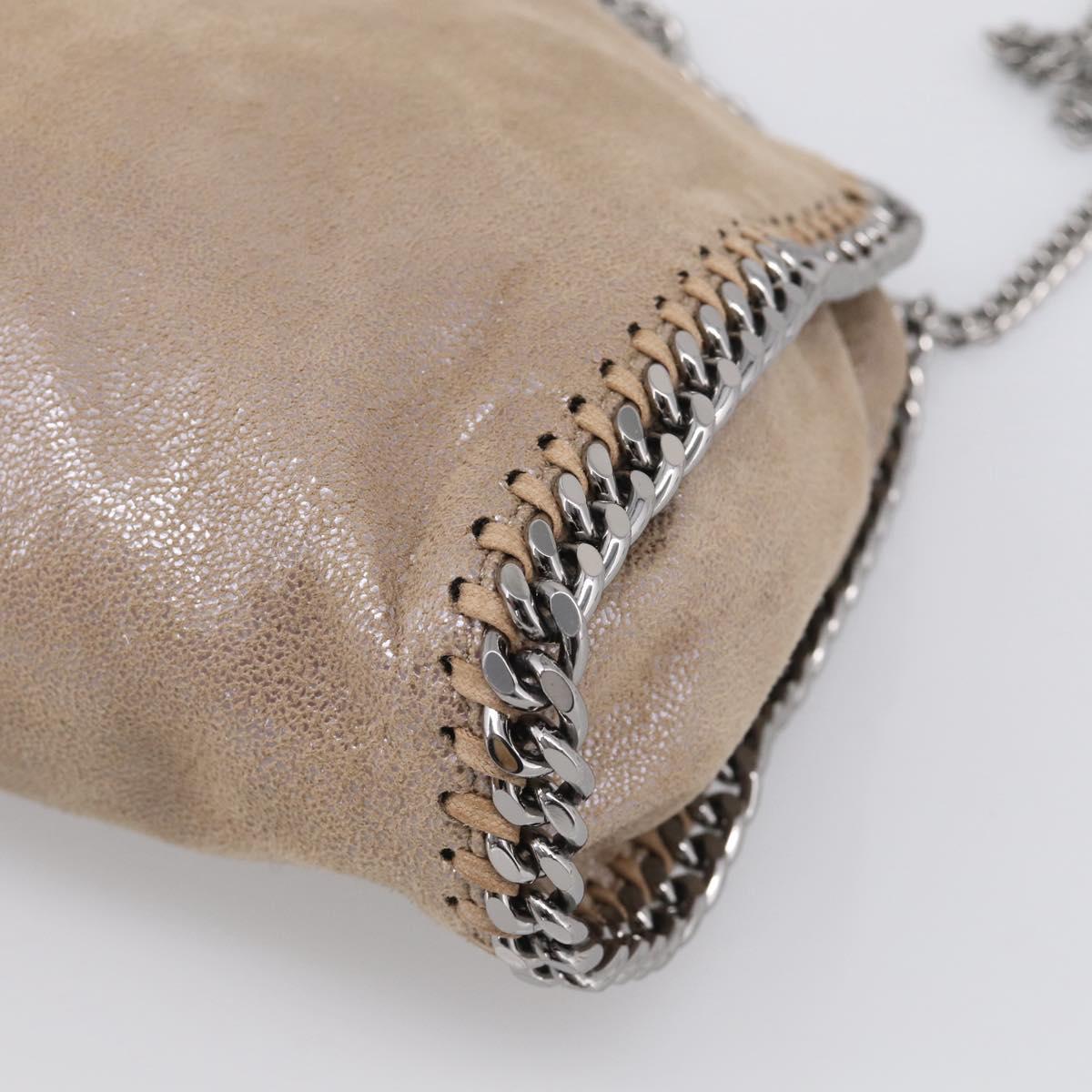 Stella McCartney Chain Falabella Bag Canvas Beige Silver 371223 Auth mr3144A