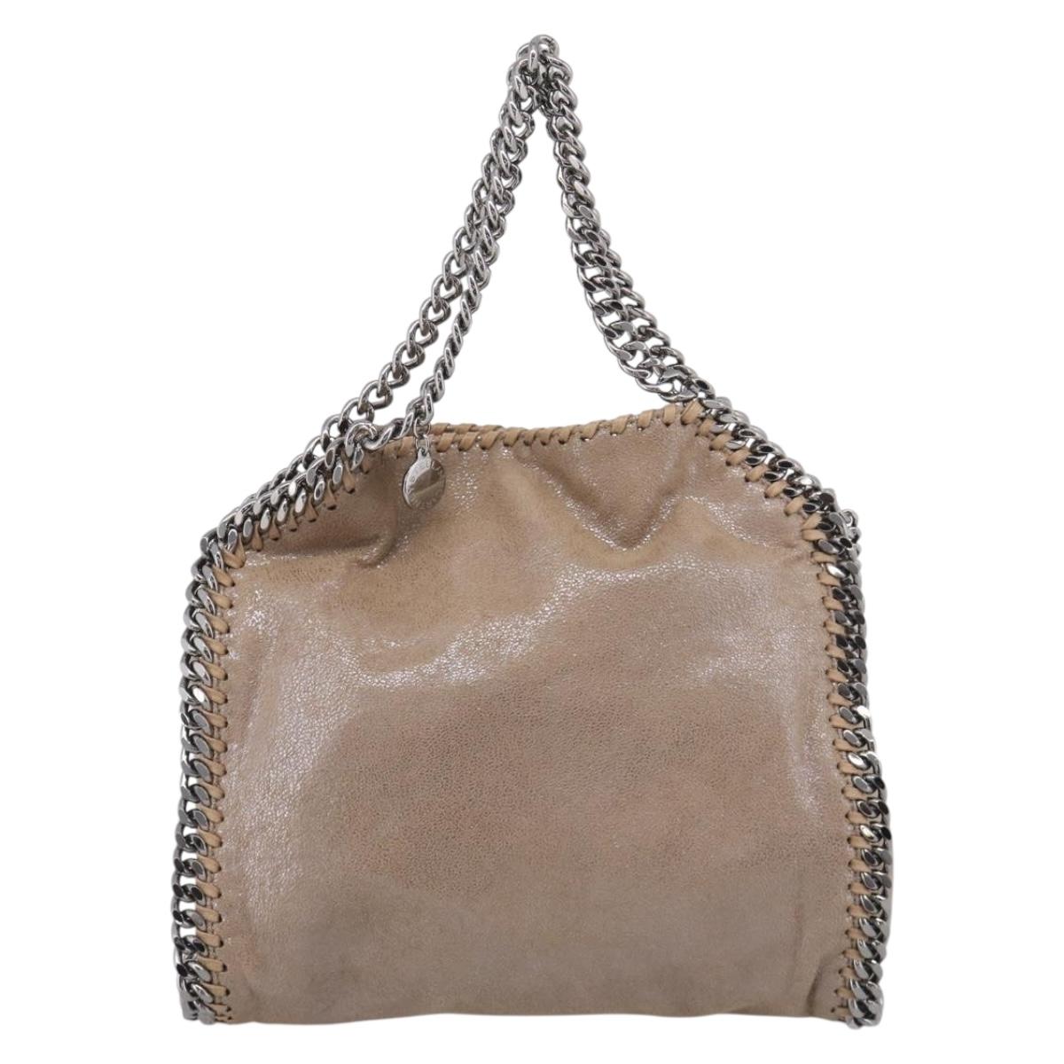 Stella McCartney Chain Falabella Bag Canvas Beige Silver 371223 Auth mr3144A