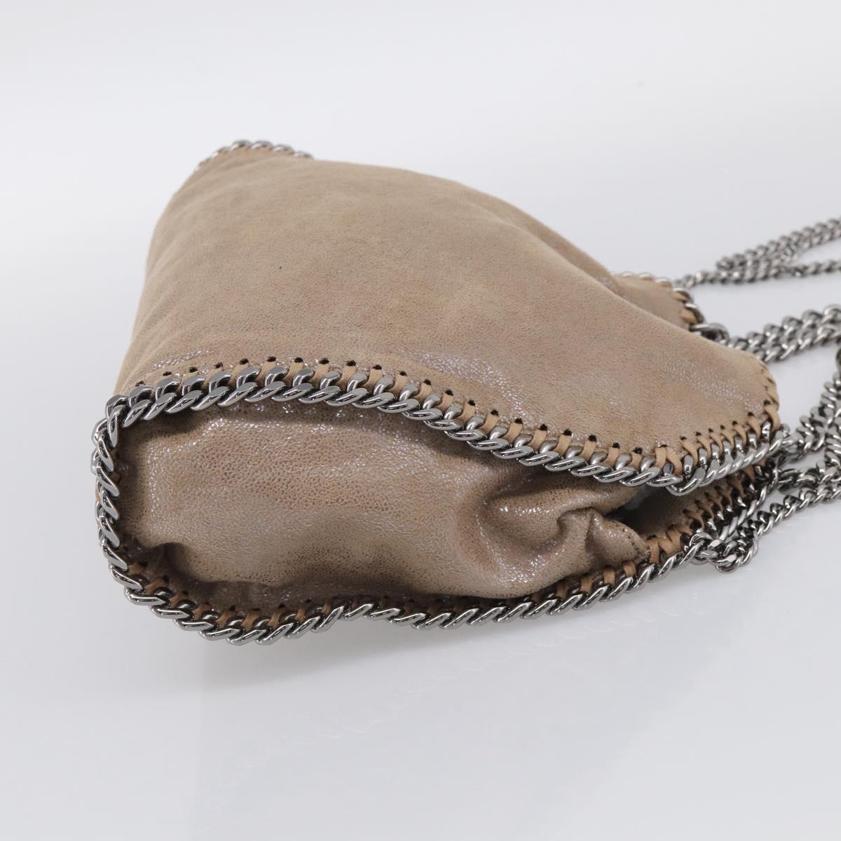 Stella McCartney Chain Falabella Bag Canvas Beige Silver 371223 Auth mr3144A