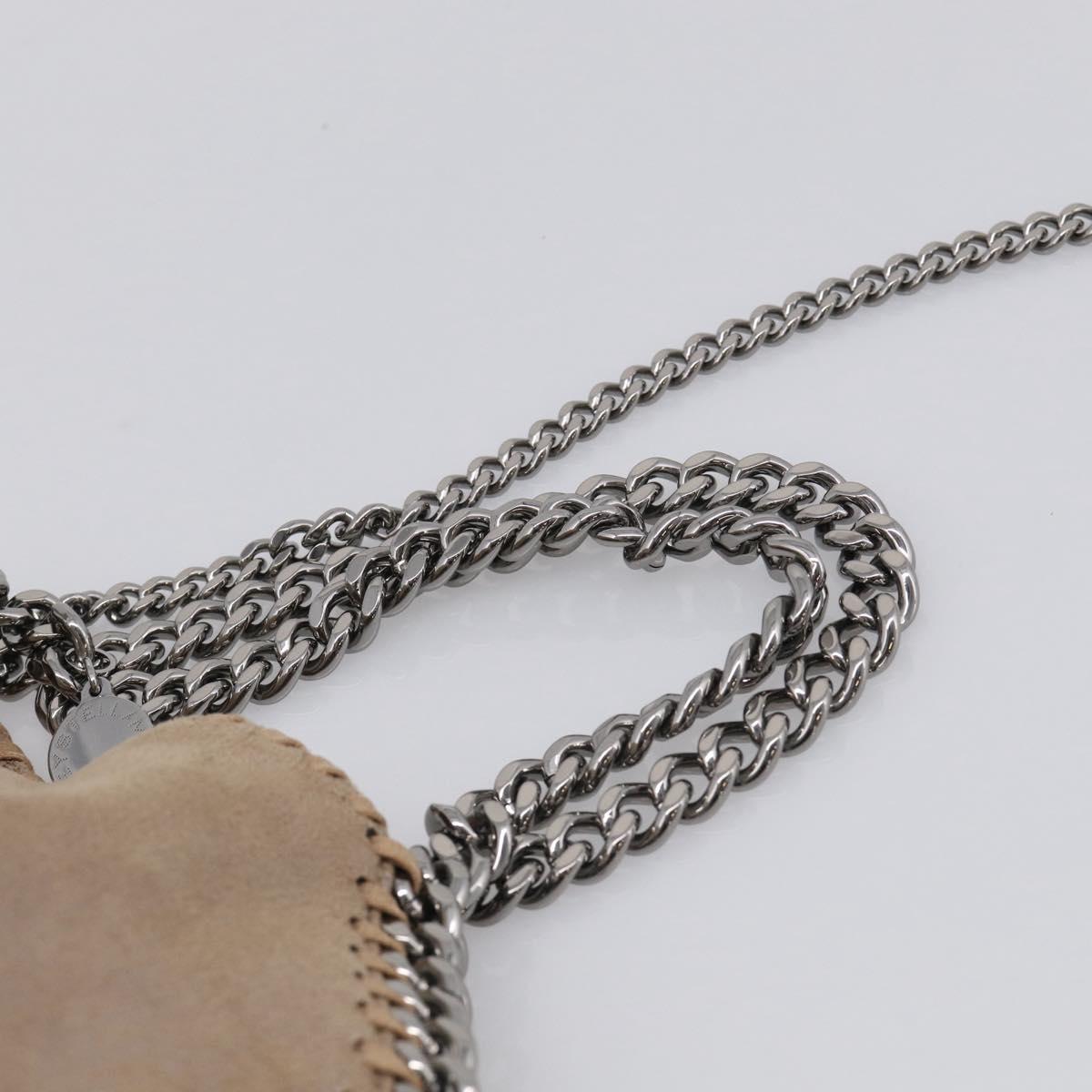 Stella McCartney Chain Falabella Bag Canvas Beige Silver 371223 Auth mr3144A