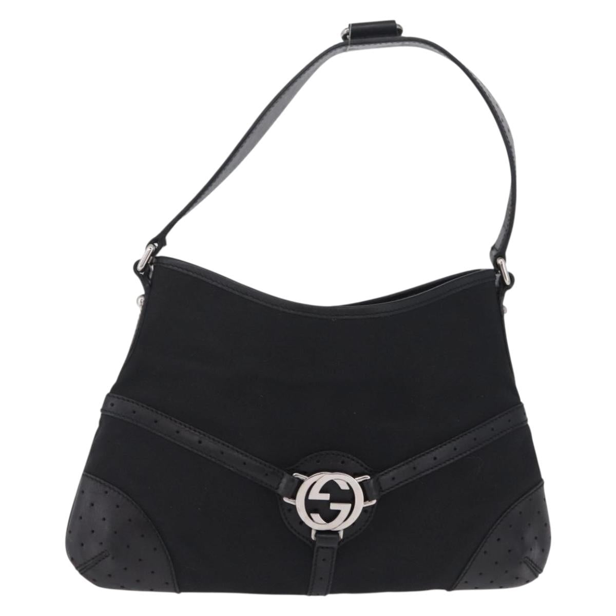 GUCCI Shoulder Bag Canvas Brown Silver 114877 Auth mr3147A