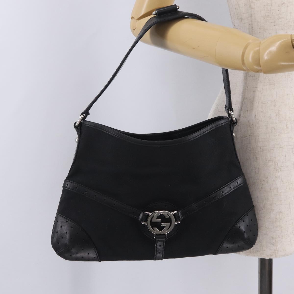 GUCCI Shoulder Bag Canvas Brown Silver 114877 Auth mr3147A