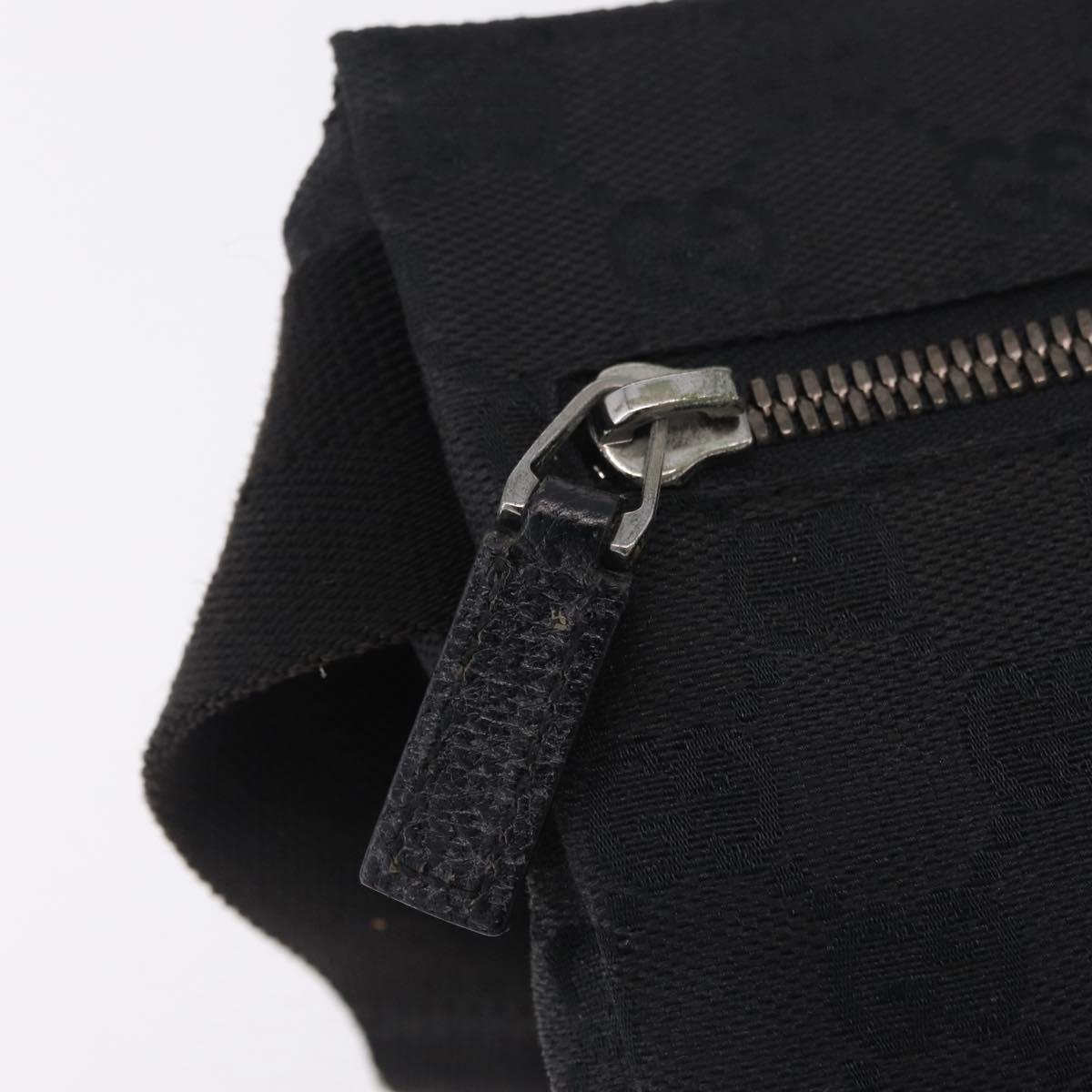 GUCCI GG Canvas Waist bag Black Silver 28566 Auth mr3150A