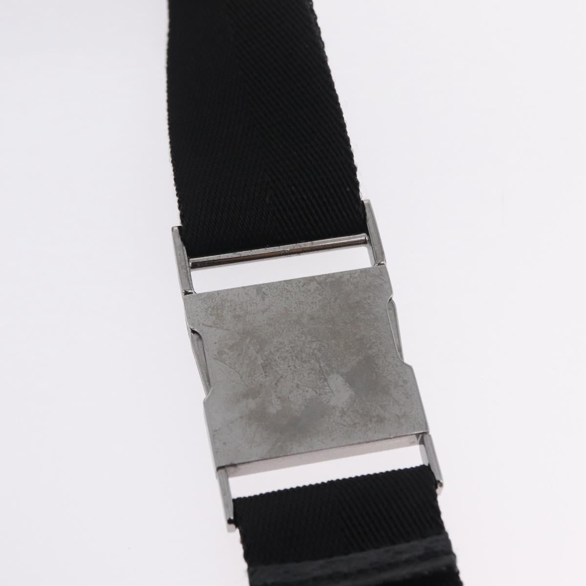 GUCCI GG Canvas Waist bag Black Silver 28566 Auth mr3150A