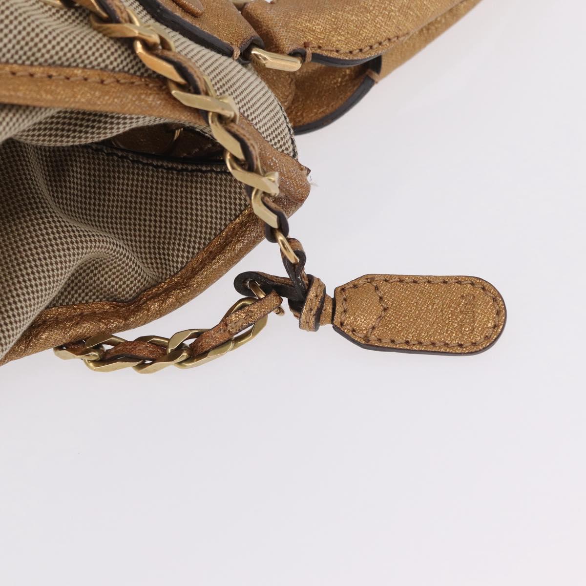 Chloe Harley Hand Bag Canvas Beige Gold Auth mr3153A