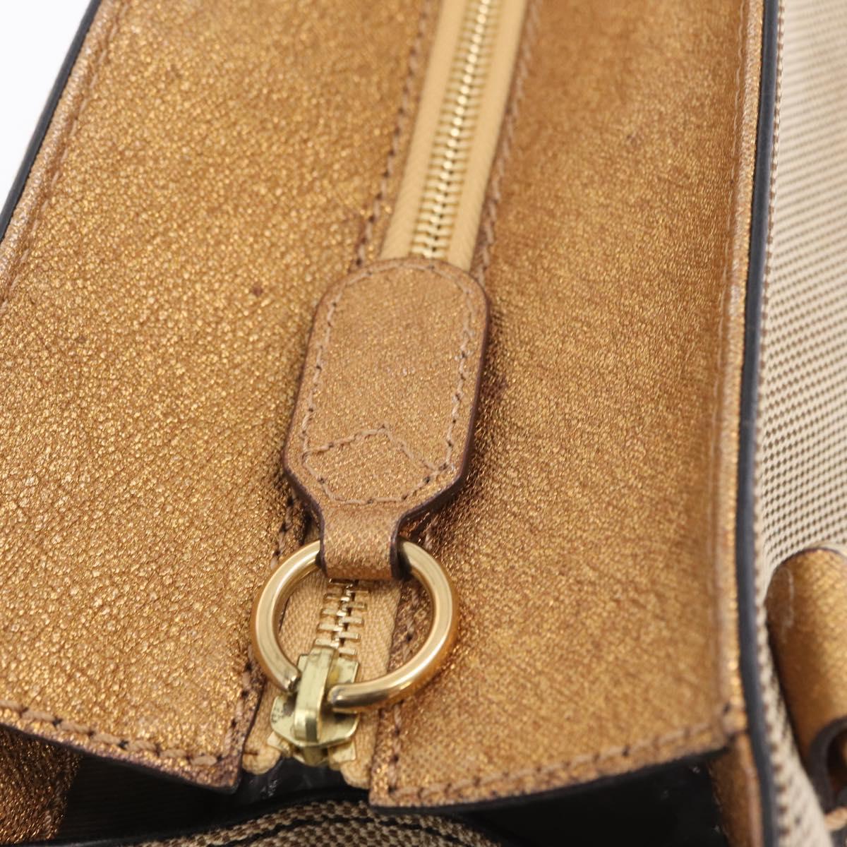 Chloe Harley Hand Bag Canvas Beige Gold Auth mr3153A