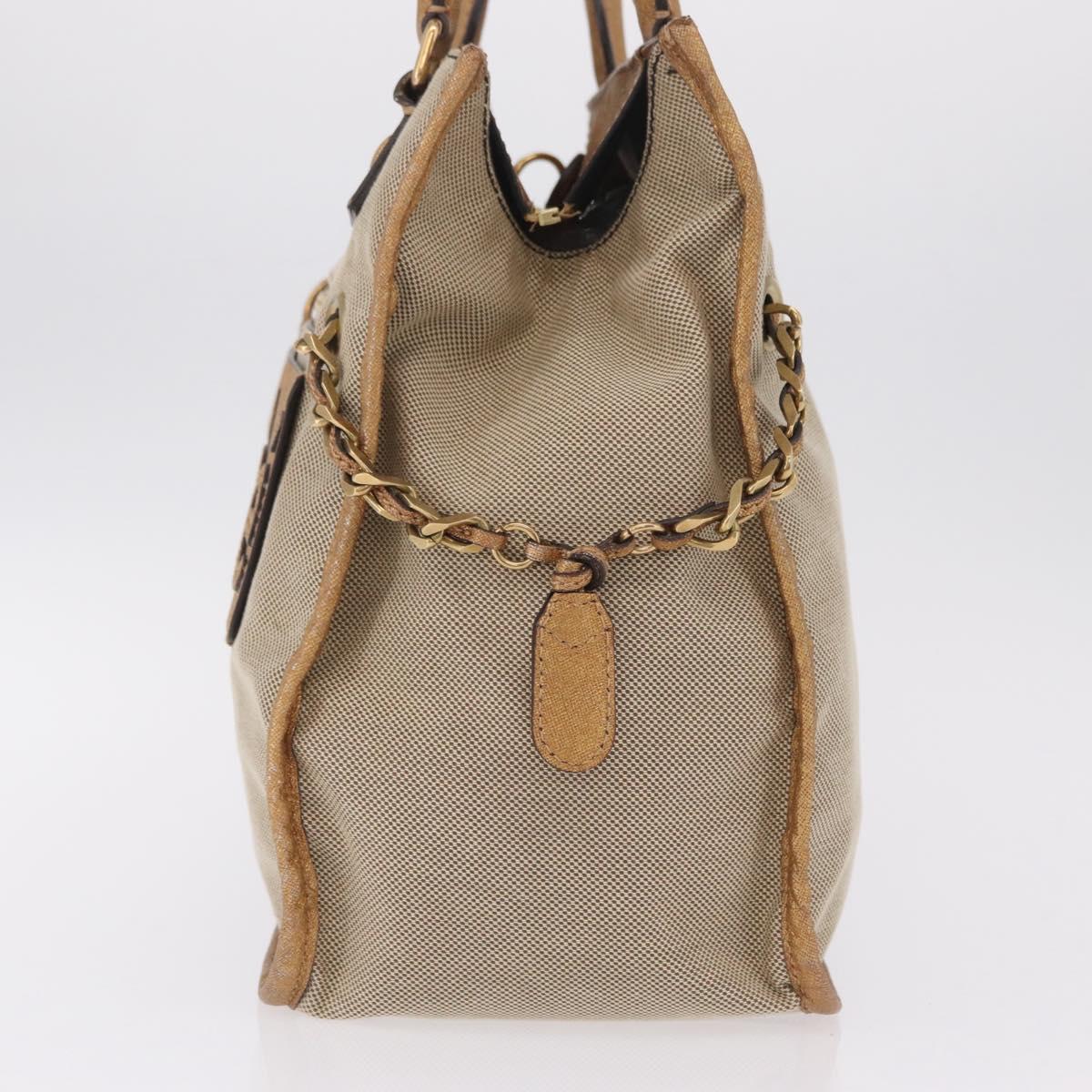 Chloe Harley Hand Bag Canvas Beige Gold Auth mr3153A