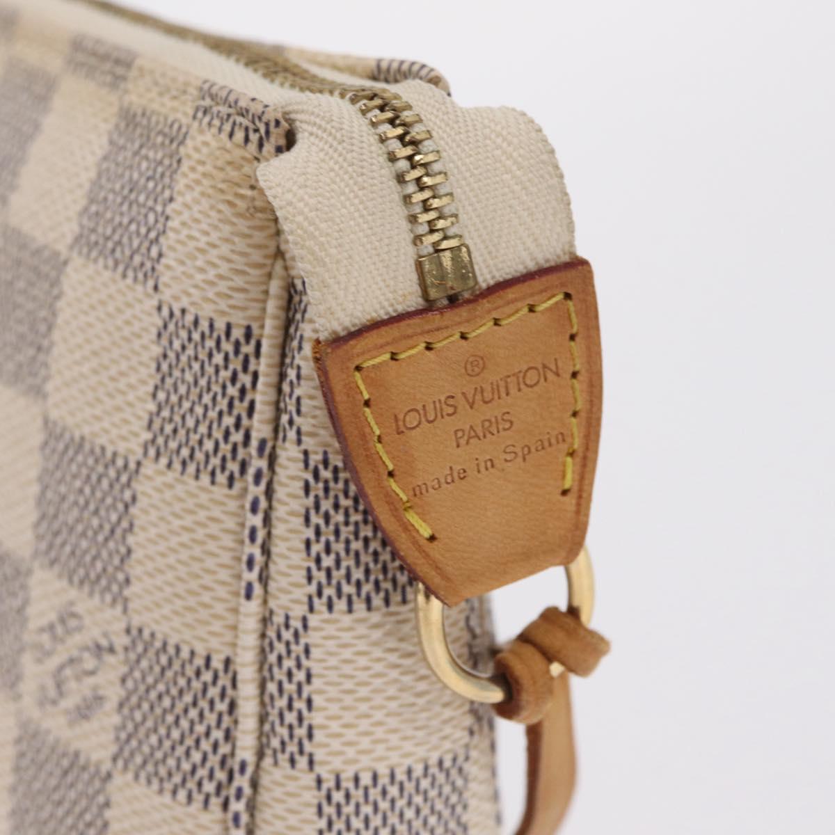 LOUIS VUITTON Damier Azur Pochette Accessoires Pouch N51986 LV Auth mr3159A