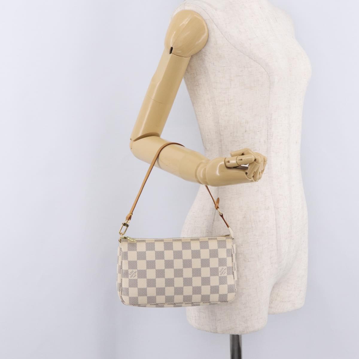 LOUIS VUITTON Damier Azur Pochette Accessoires Pouch N51986 LV Auth mr3159A