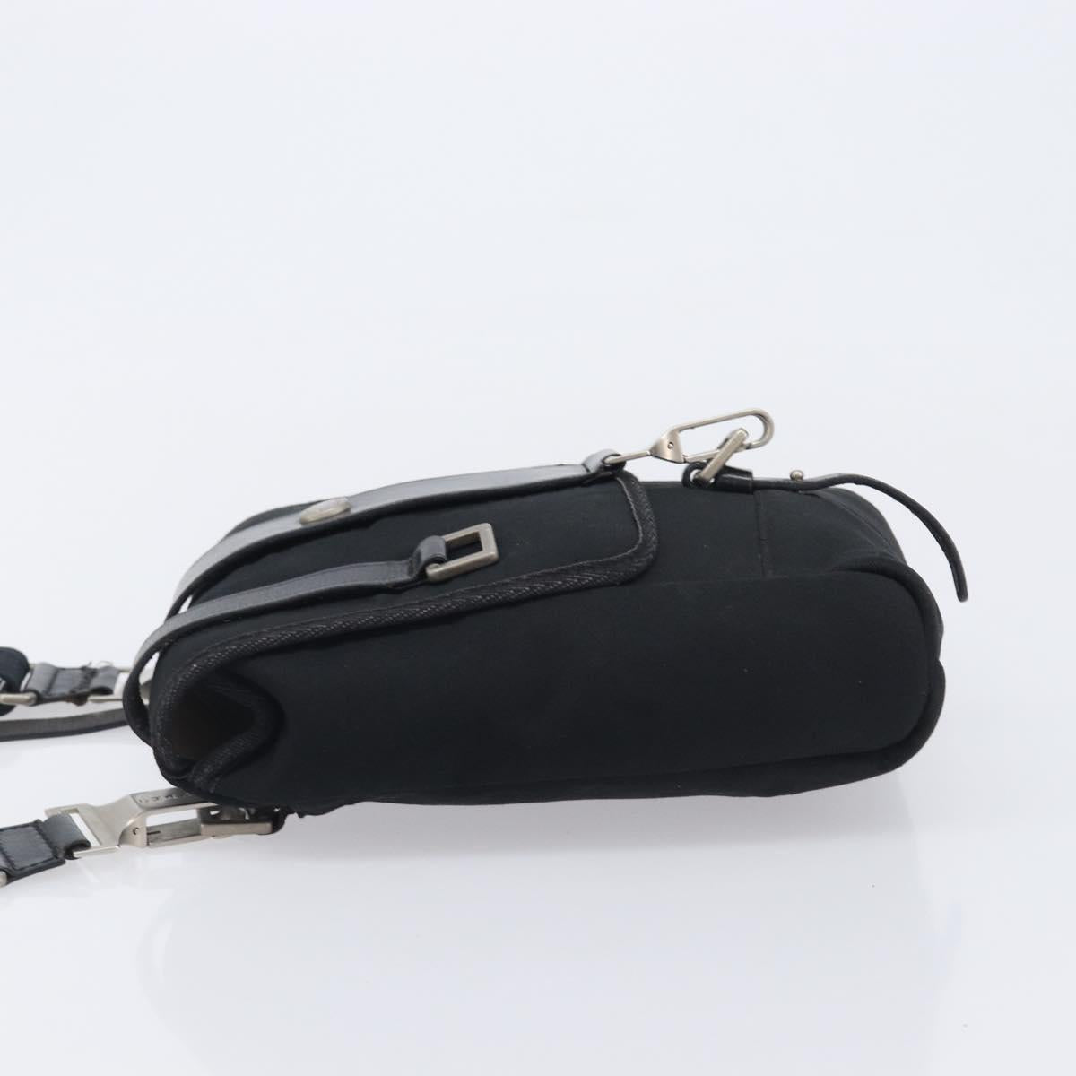 CHANEL Chanel sports Shoulder Bag Canvas Silver Black CC Auth mr3161