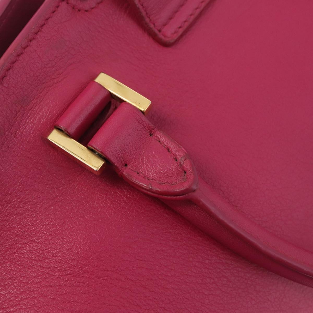 Saint Laurent Hand Bag Leather 2way Pink Gold Auth mr3162A