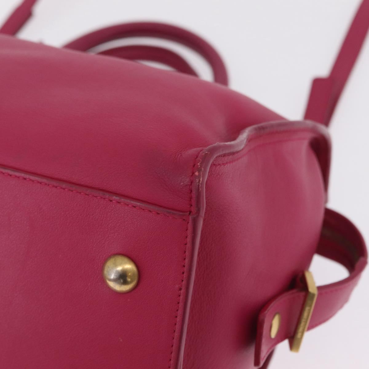 Saint Laurent Hand Bag Leather 2way Pink Gold Auth mr3162A