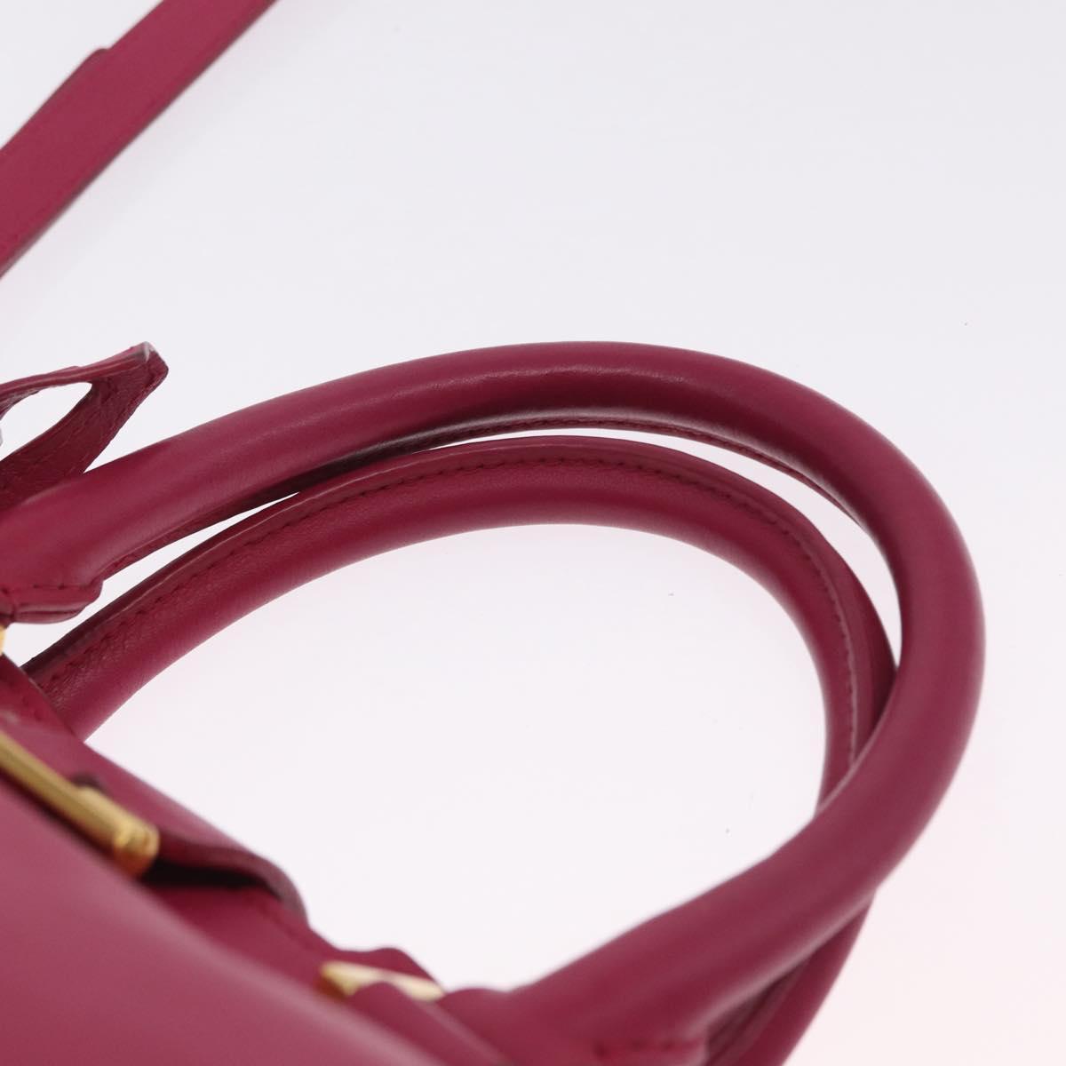 Saint Laurent Hand Bag Leather 2way Pink Gold Auth mr3162A