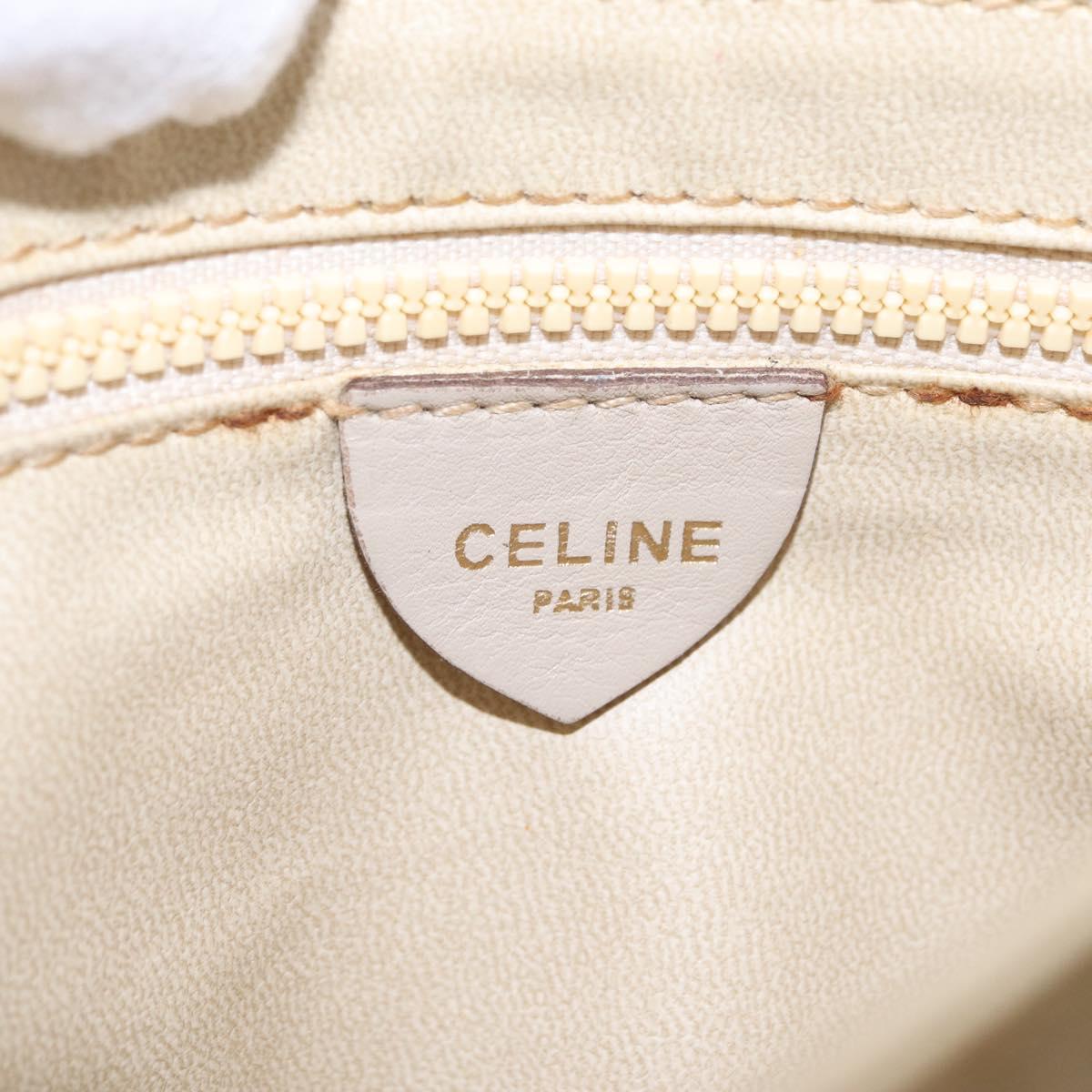 CELINE Shoulder Bag Leather Beige Gold Auth mr3163