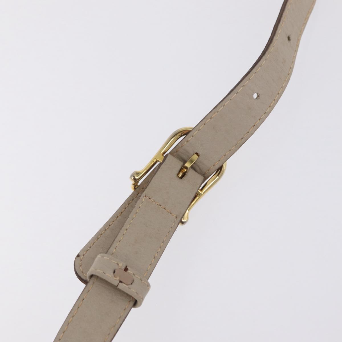CELINE Shoulder Bag Leather Beige Gold Auth mr3163