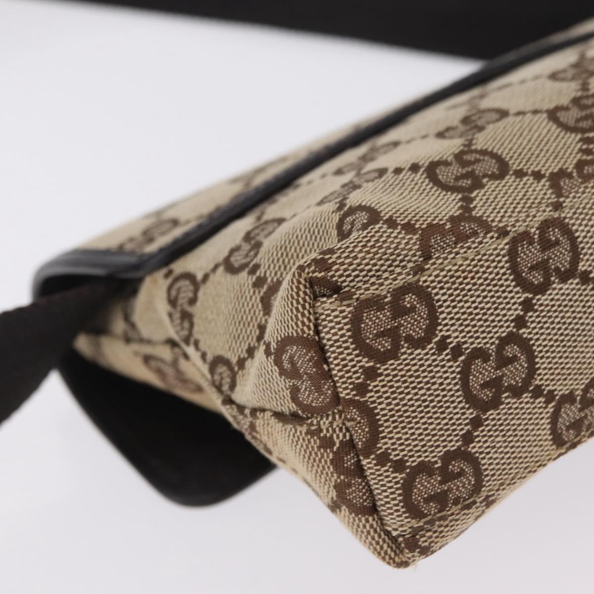 GUCCI GG Canvas Waist bag Beige Silver 92543 Auth mr3166
