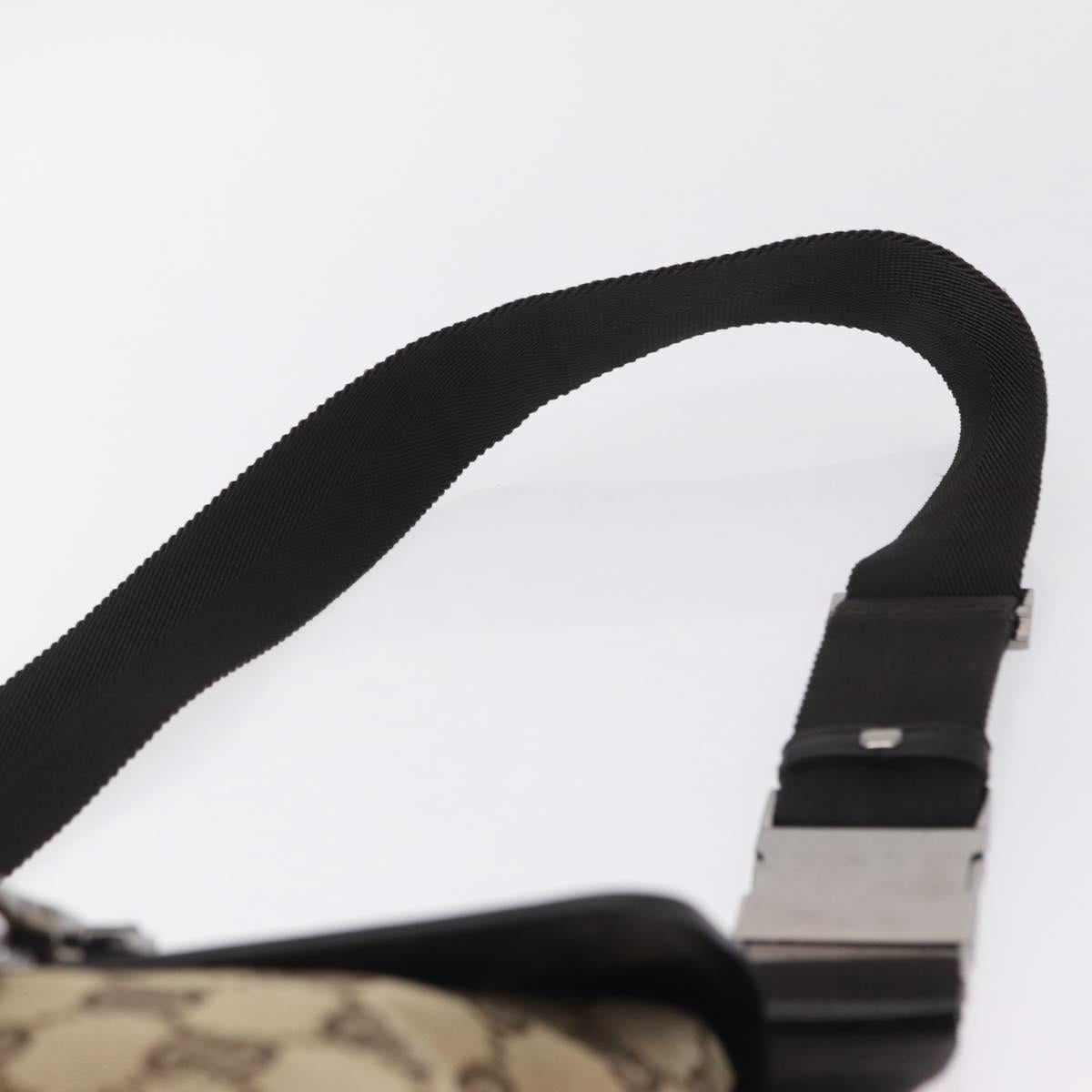 GUCCI GG Canvas Waist bag Beige Silver 92543 Auth mr3166