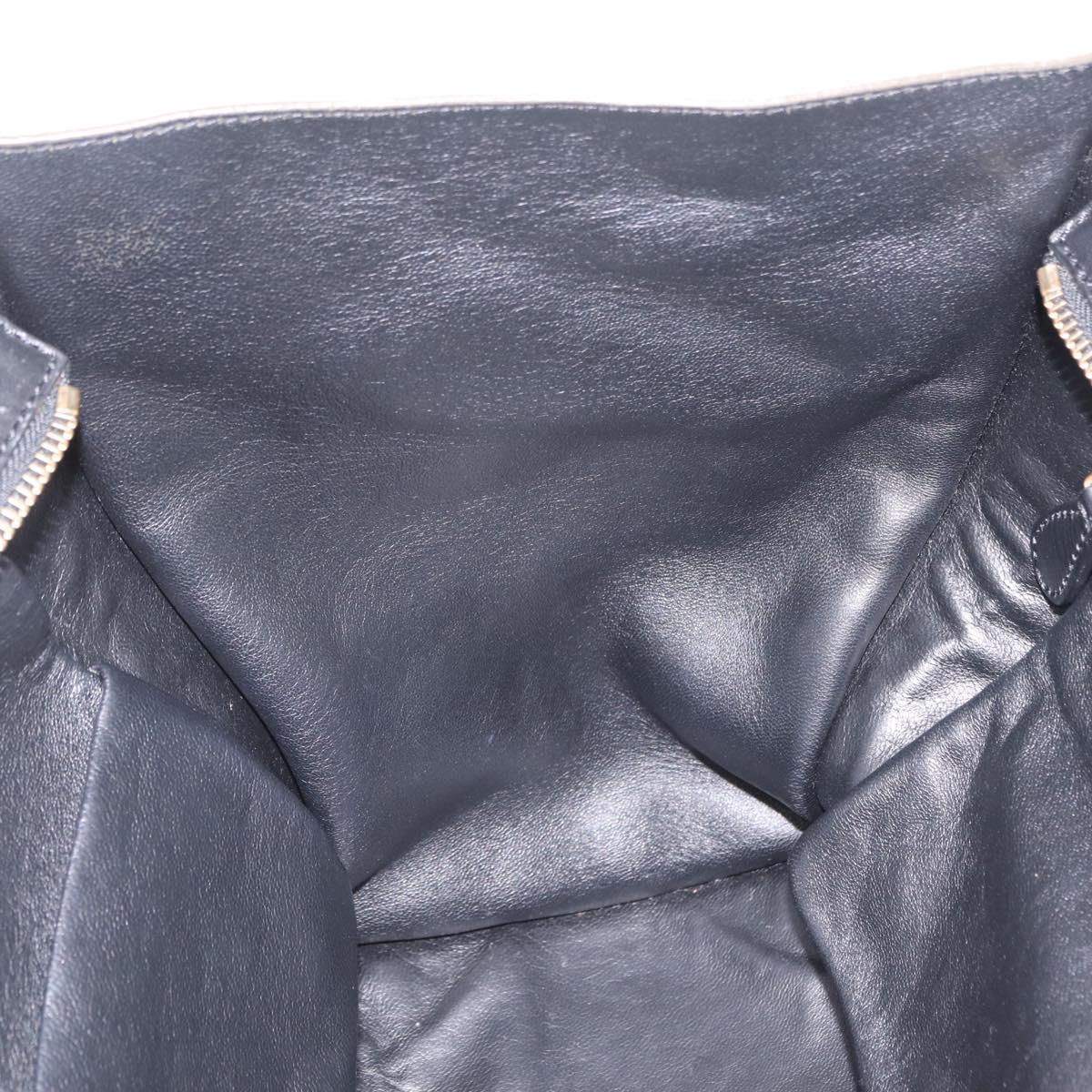 CELINE Luggage Medium Hand Bag Suede Leather Beige Gold black Auth mr3170A