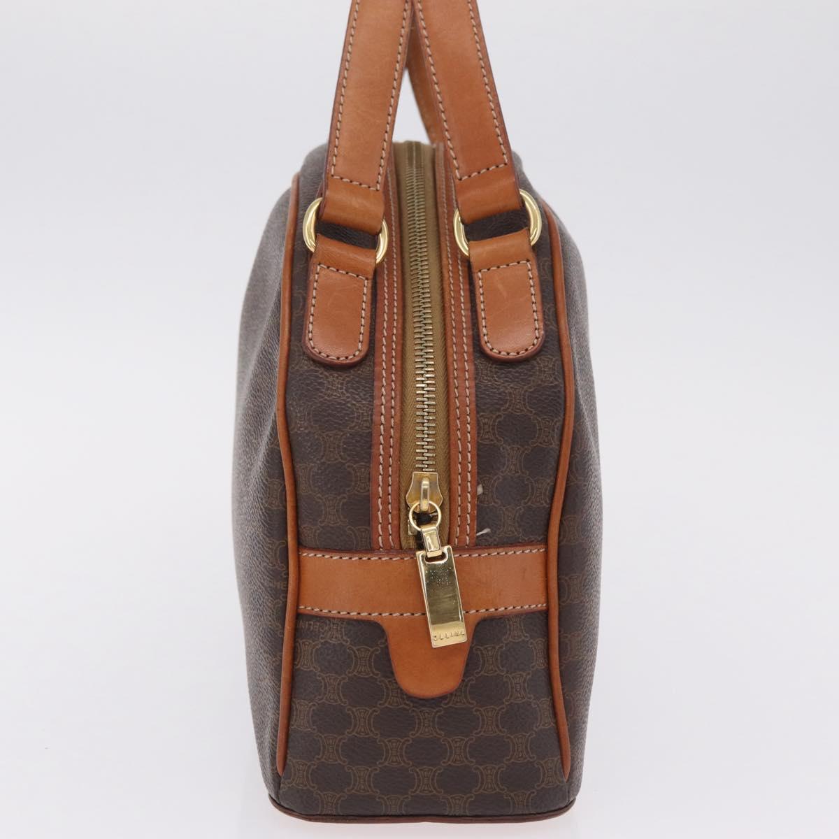 CELINE Macadam Canvas Hand Bag PVC Leather Brown Gold Auth mr3172A