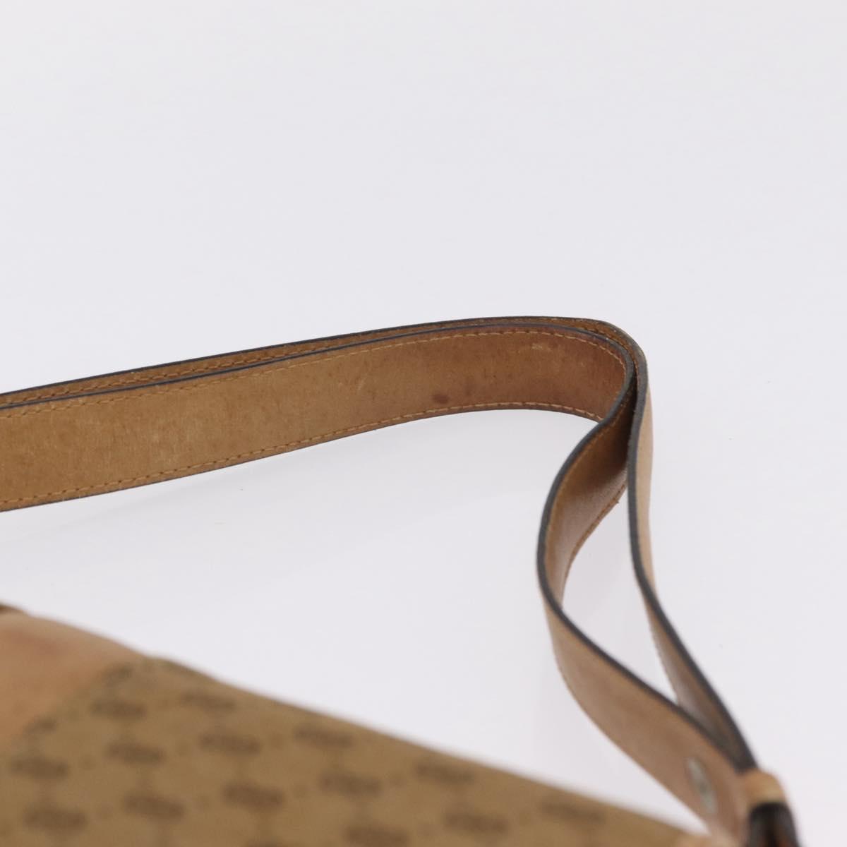GUCCI Micro GG Canvas Shoulder Bag Beige Gold Auth mr3173
