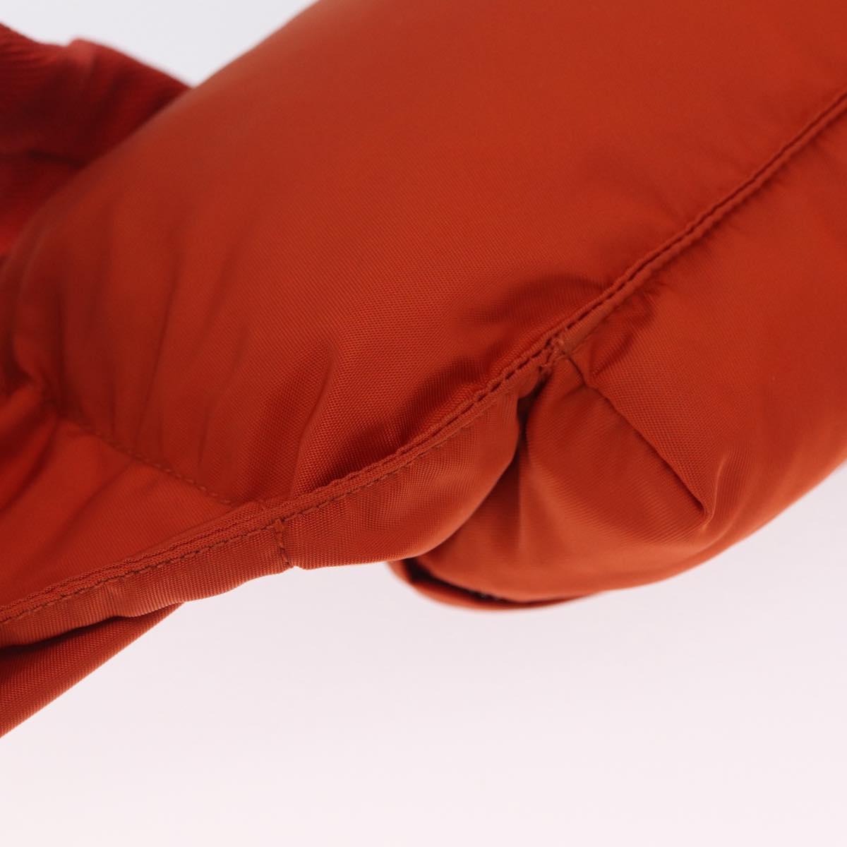 PRADA Waist bag Nylon Orange Silver Auth mr3174A