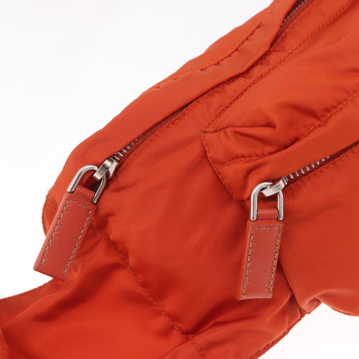 PRADA Waist bag Nylon Orange Silver Auth mr3174A