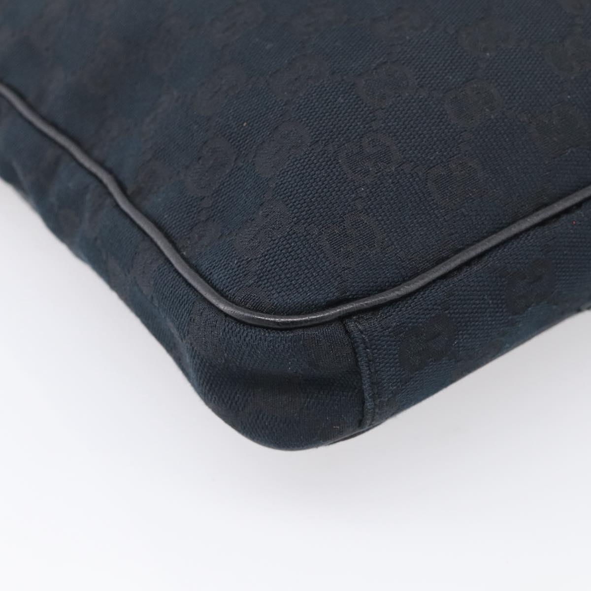 GUCCI GG Canvas Shoulder Bag Black Silver 92551 Auth mr3177A