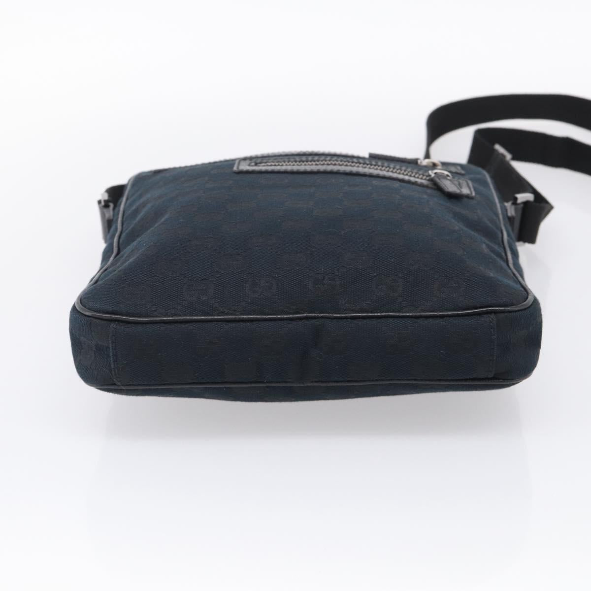 GUCCI GG Canvas Shoulder Bag Black Silver 92551 Auth mr3177A