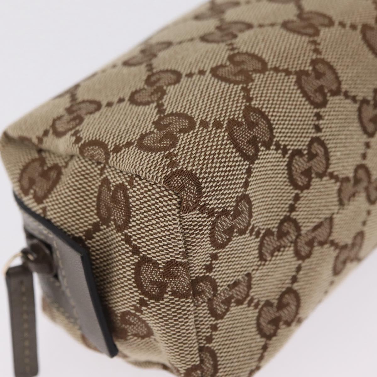 GUCCI GG Canvas Pouch Beige Gold 29596 Auth mr3179A