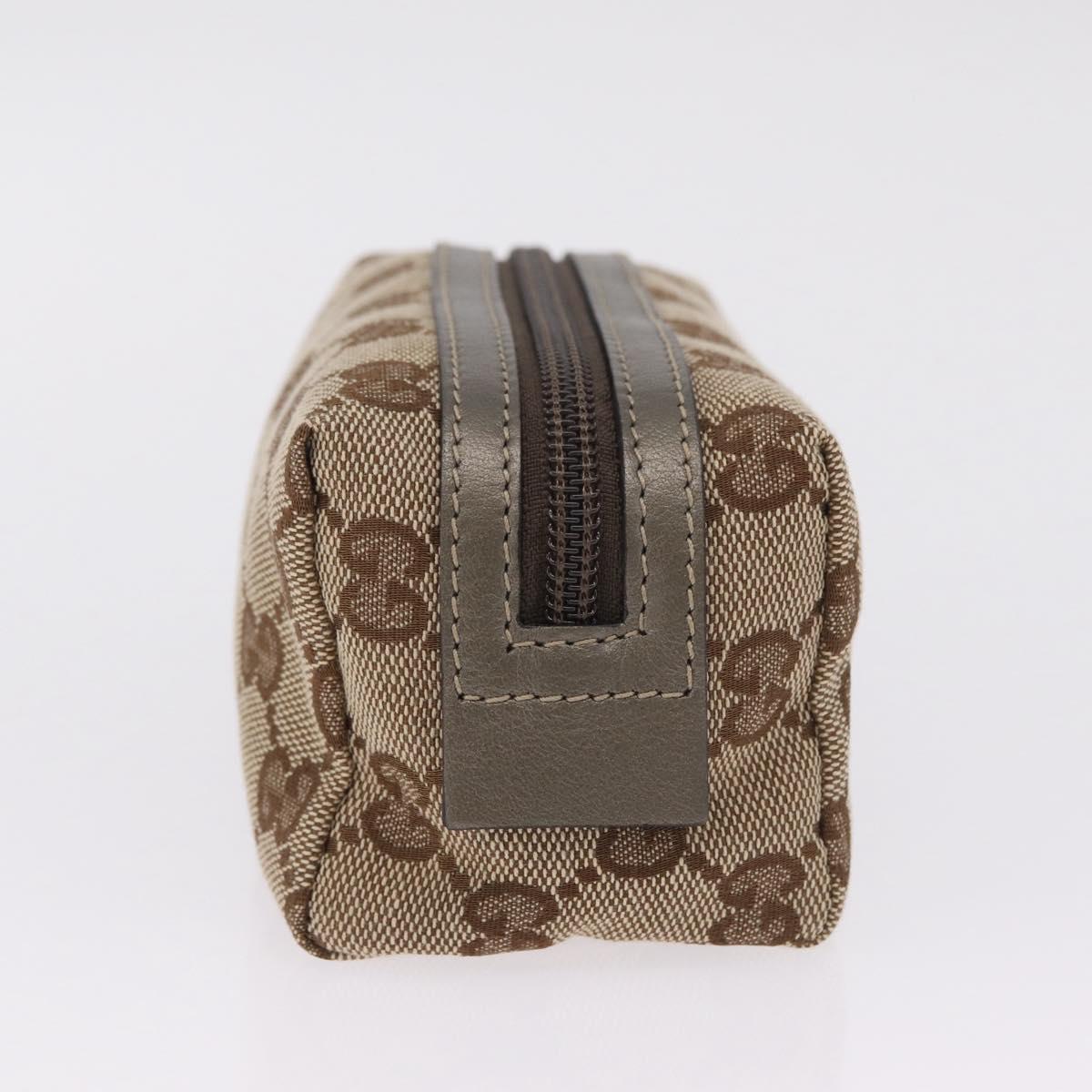 GUCCI GG Canvas Pouch Beige Gold 29596 Auth mr3179A