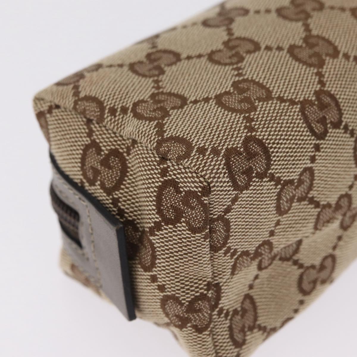 GUCCI GG Canvas Pouch Beige Gold 29596 Auth mr3179A