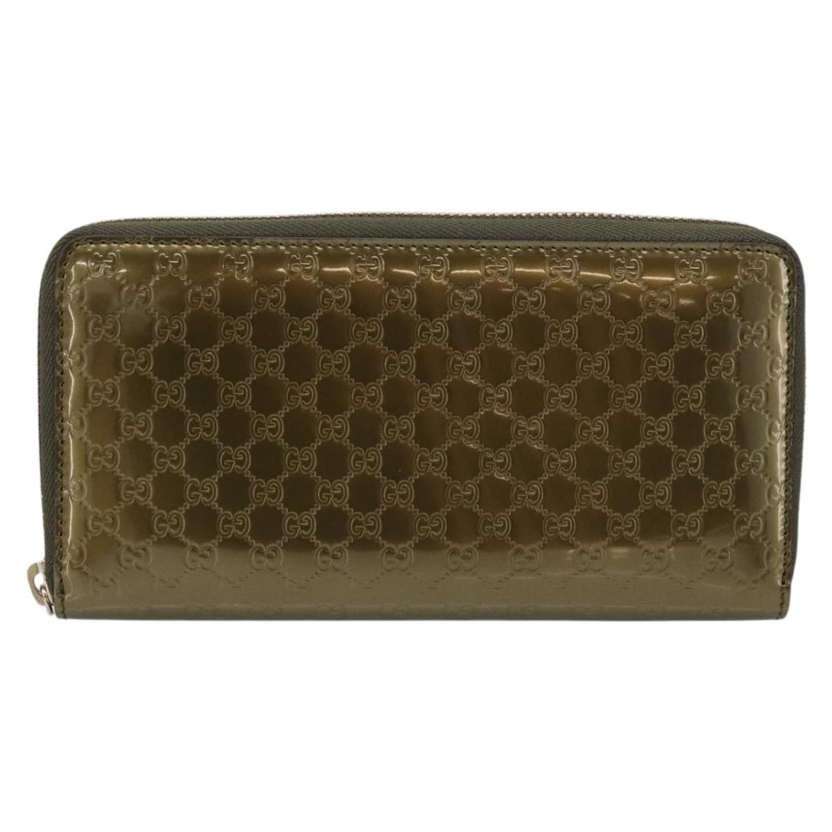 GUCCI Long Wallet Patent leather Red Gold 308005 Auth mr3182A
