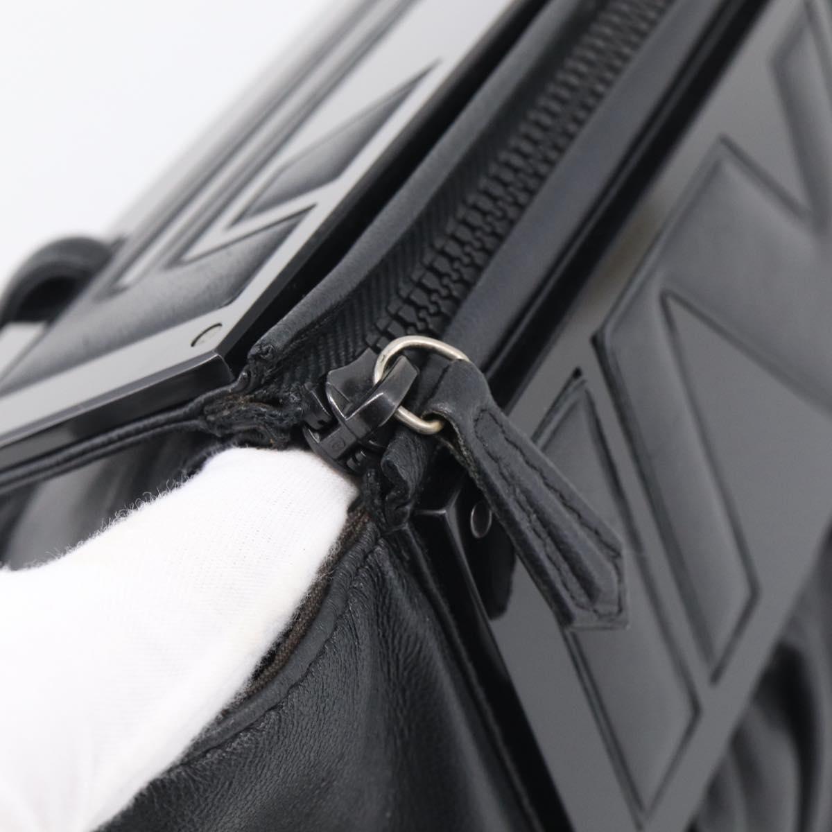 FENDI Shoulder Bag Leather Black Silver 8BN179 Auth mr3186V