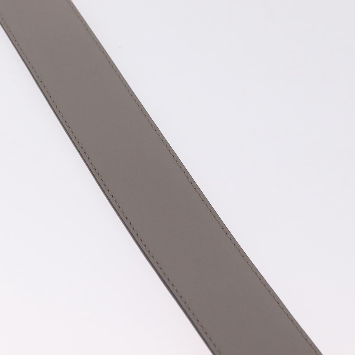 GUCCI Belt Leather 37.4"" Gray Gold 409417 Auth mr3188A