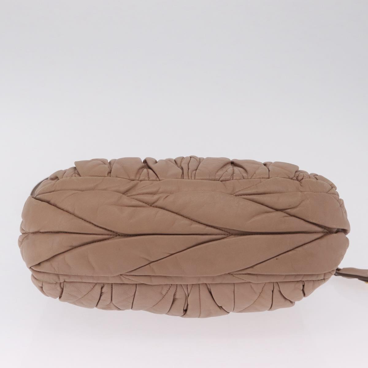 Miu Miu Hand Bag Leather 2way Pink Gold Auth mr3197V