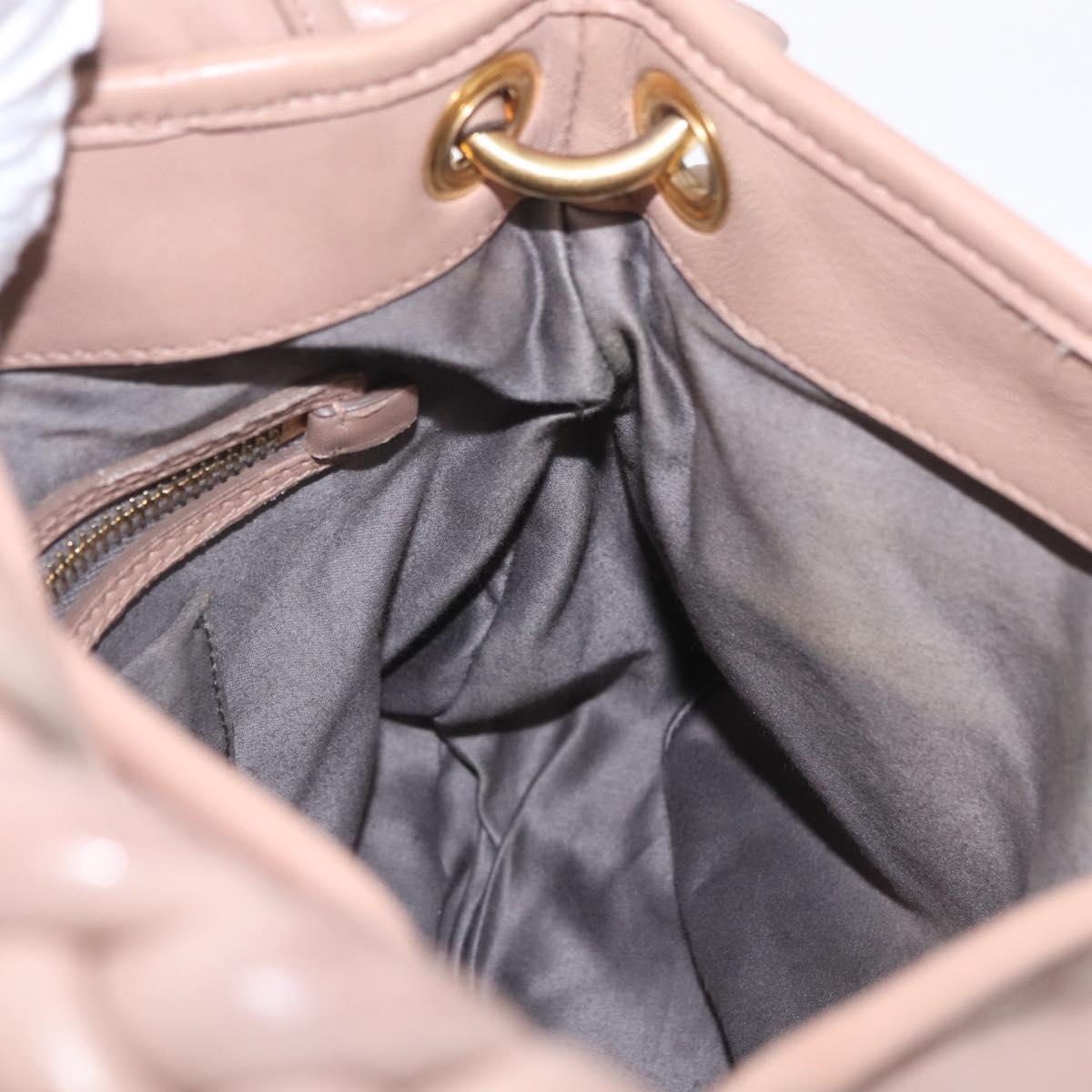 Miu Miu Hand Bag Leather 2way Pink Gold Auth mr3197V