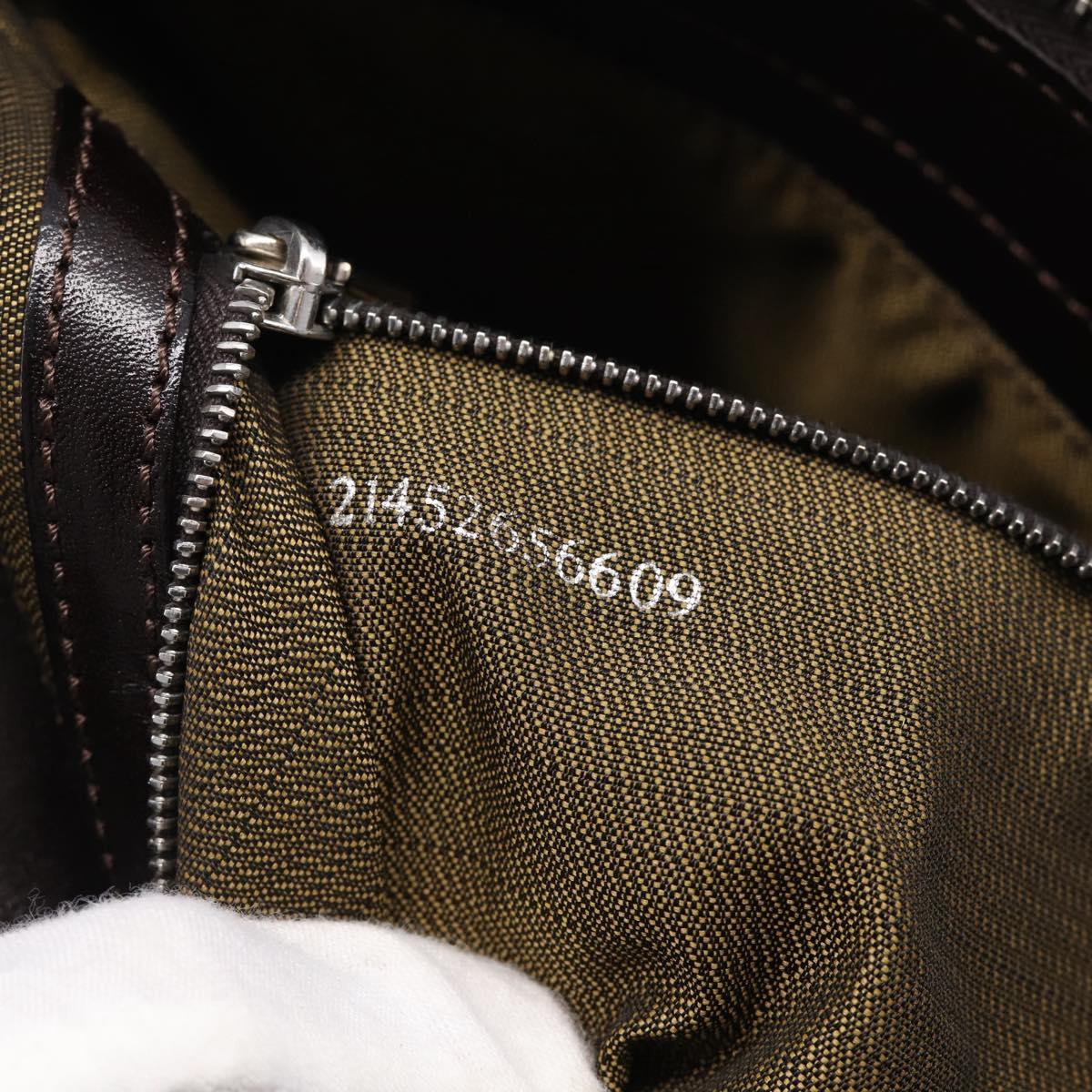 FENDI Zucca Canvas Mamma Baguette Shoulder Bag Brown Black Auth mr3209V