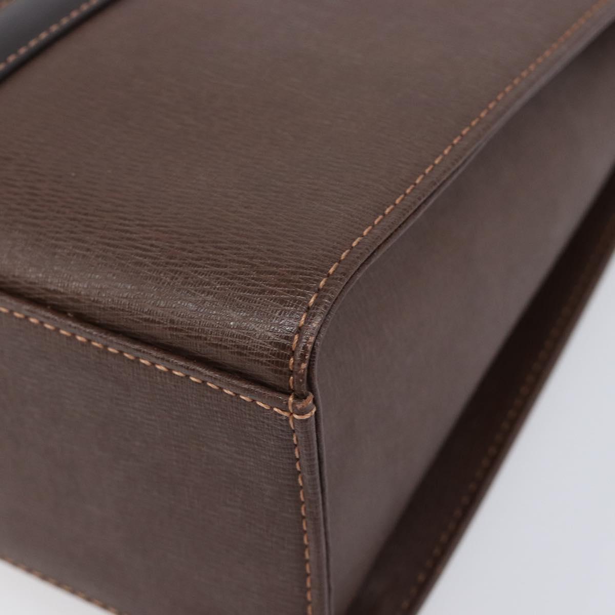 BURBERRY Hand Bag Leather Brown Gold Auth mr3260A
