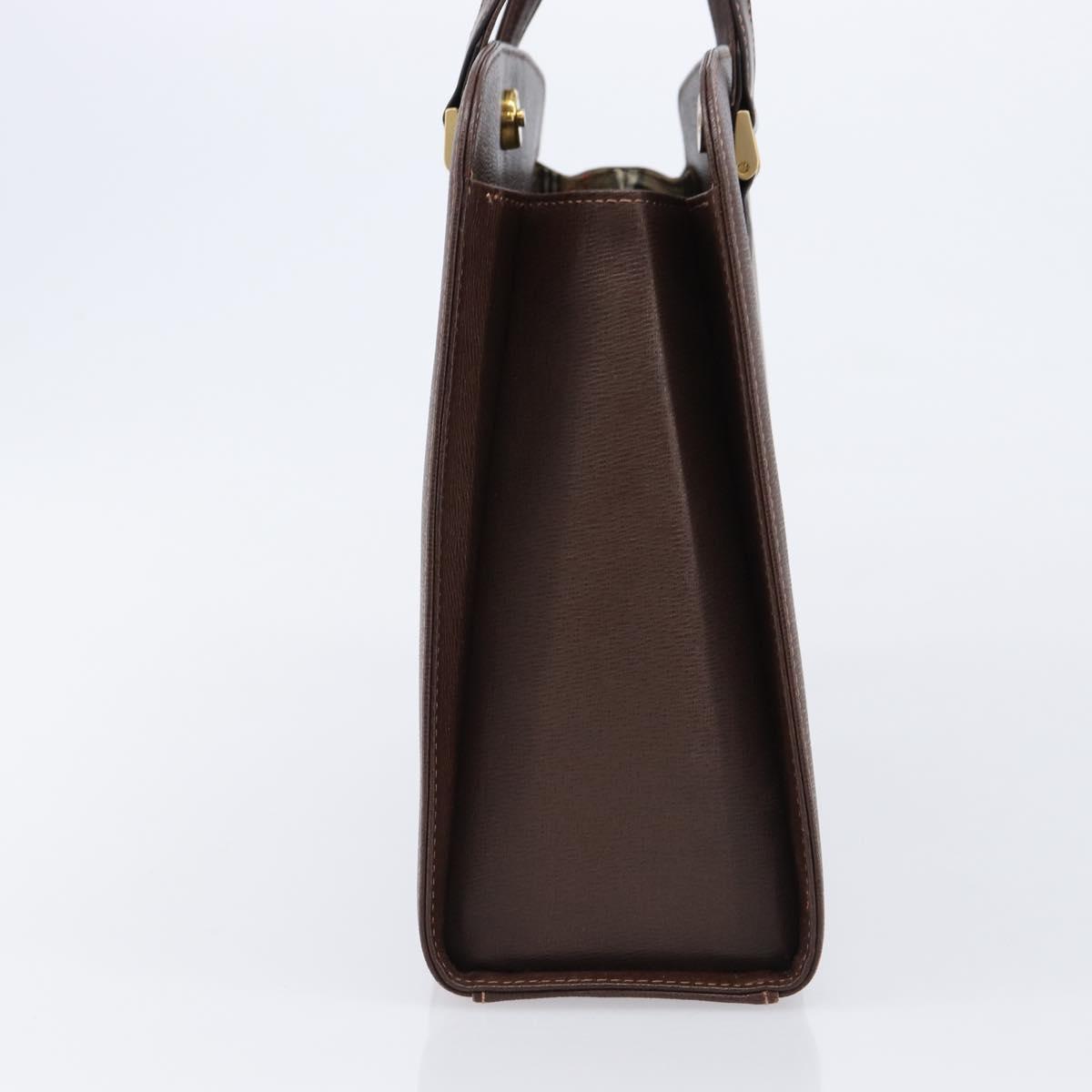 BURBERRY Hand Bag Leather Brown Gold Auth mr3260A
