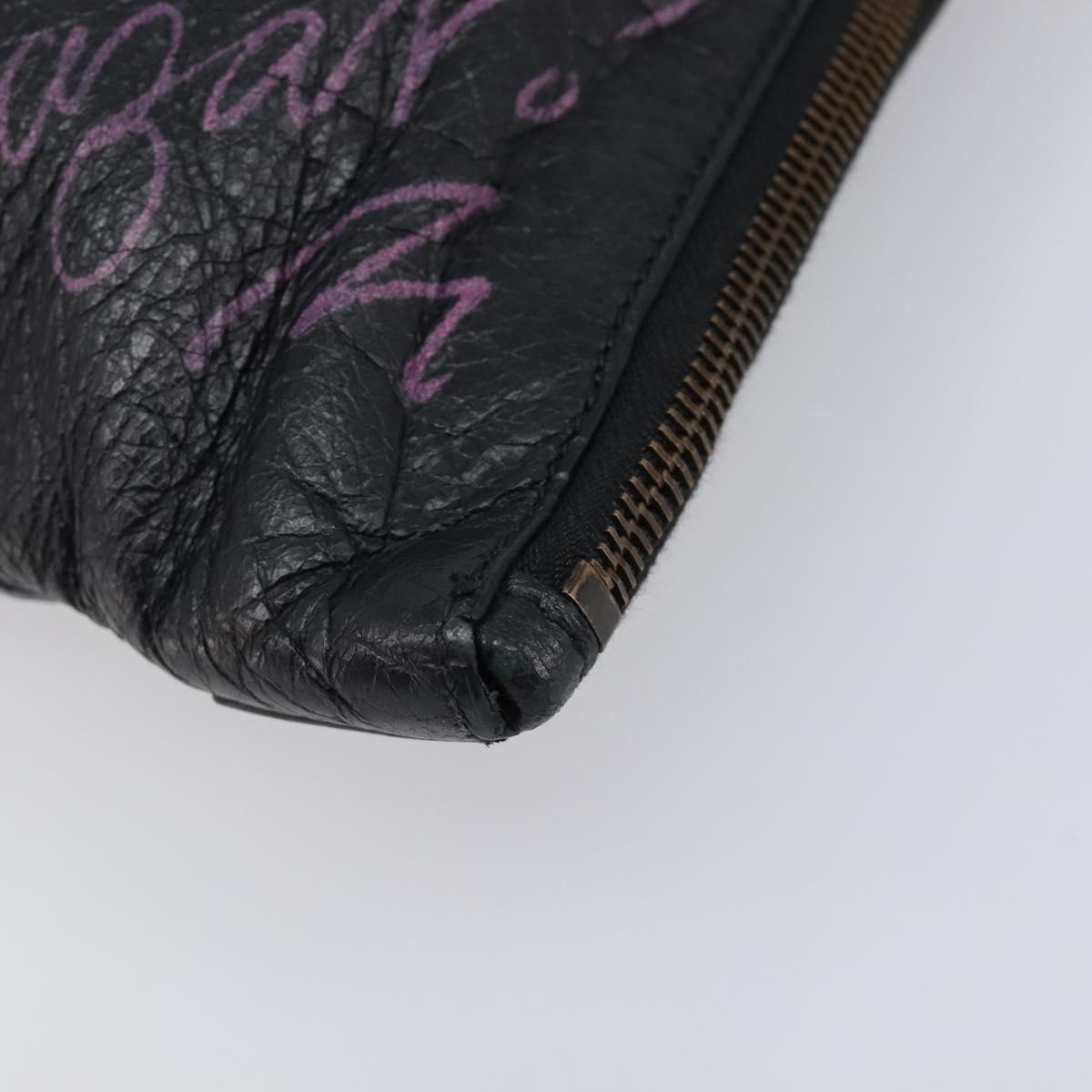 Balenciaga Clutch Bag Leather Black 362967 Auth mr3276