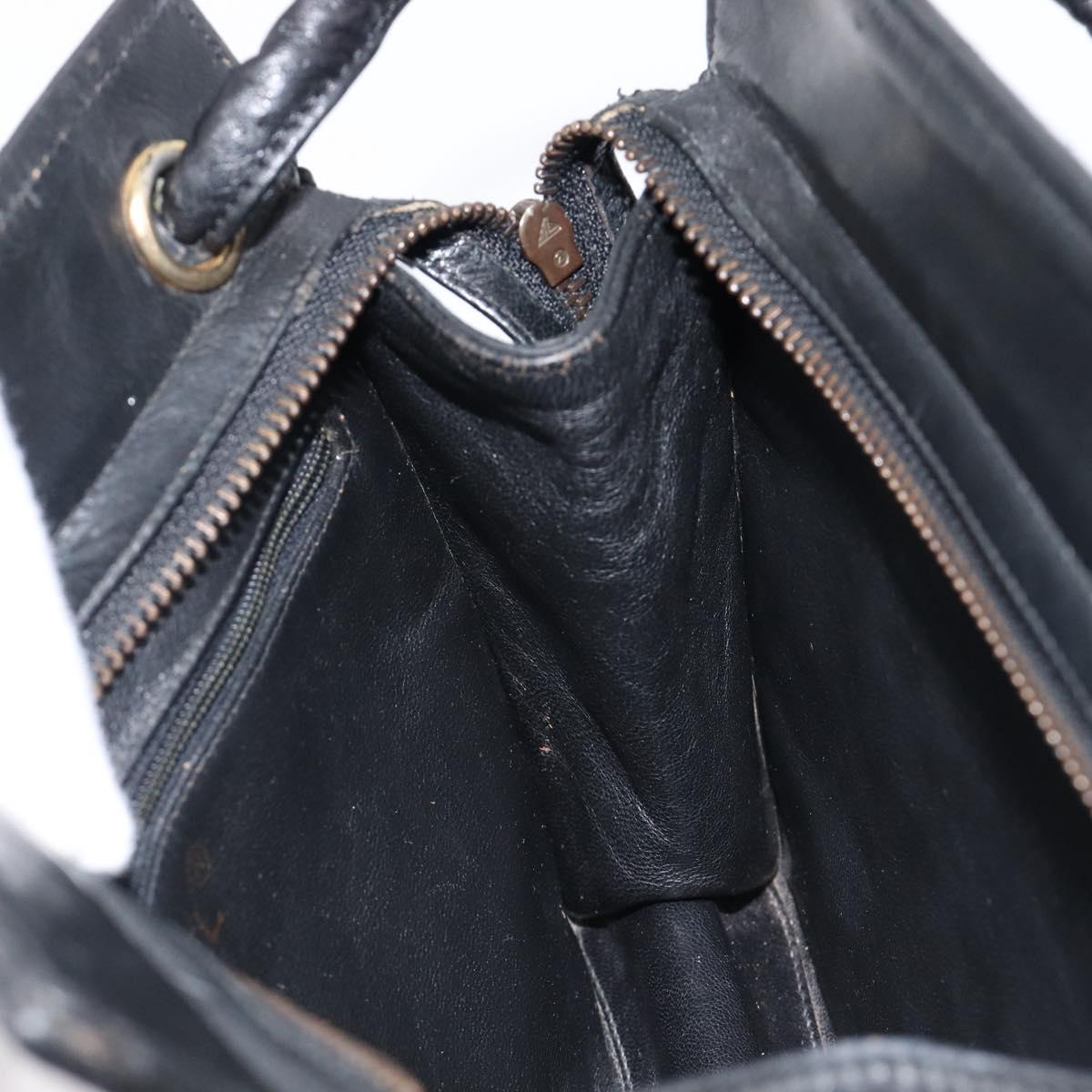 CHANEL V Stitch Shoulder Bag Lamb Skin Black Gold CC Auth mr3288A