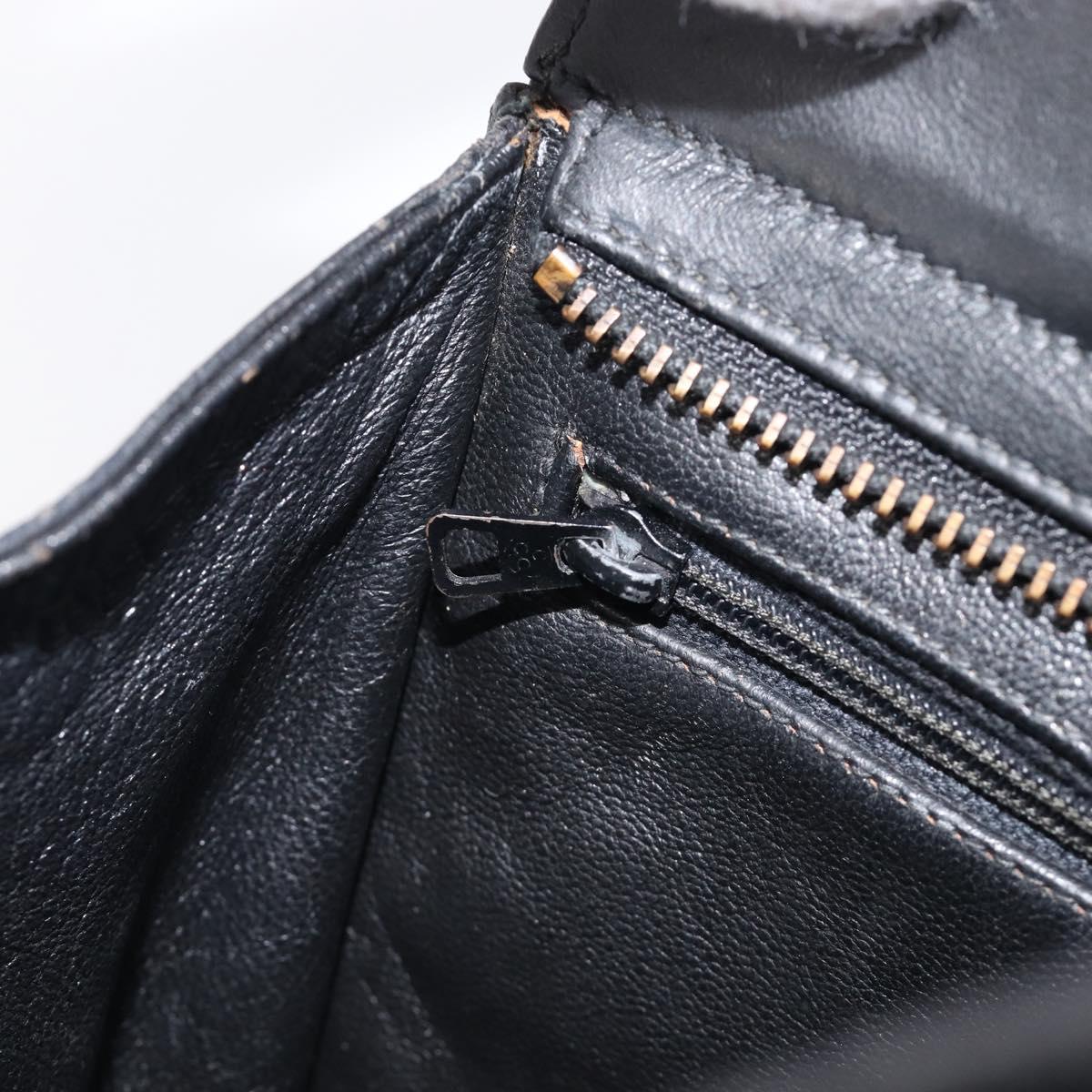 CHANEL V Stitch Shoulder Bag Lamb Skin Black Gold CC Auth mr3288A