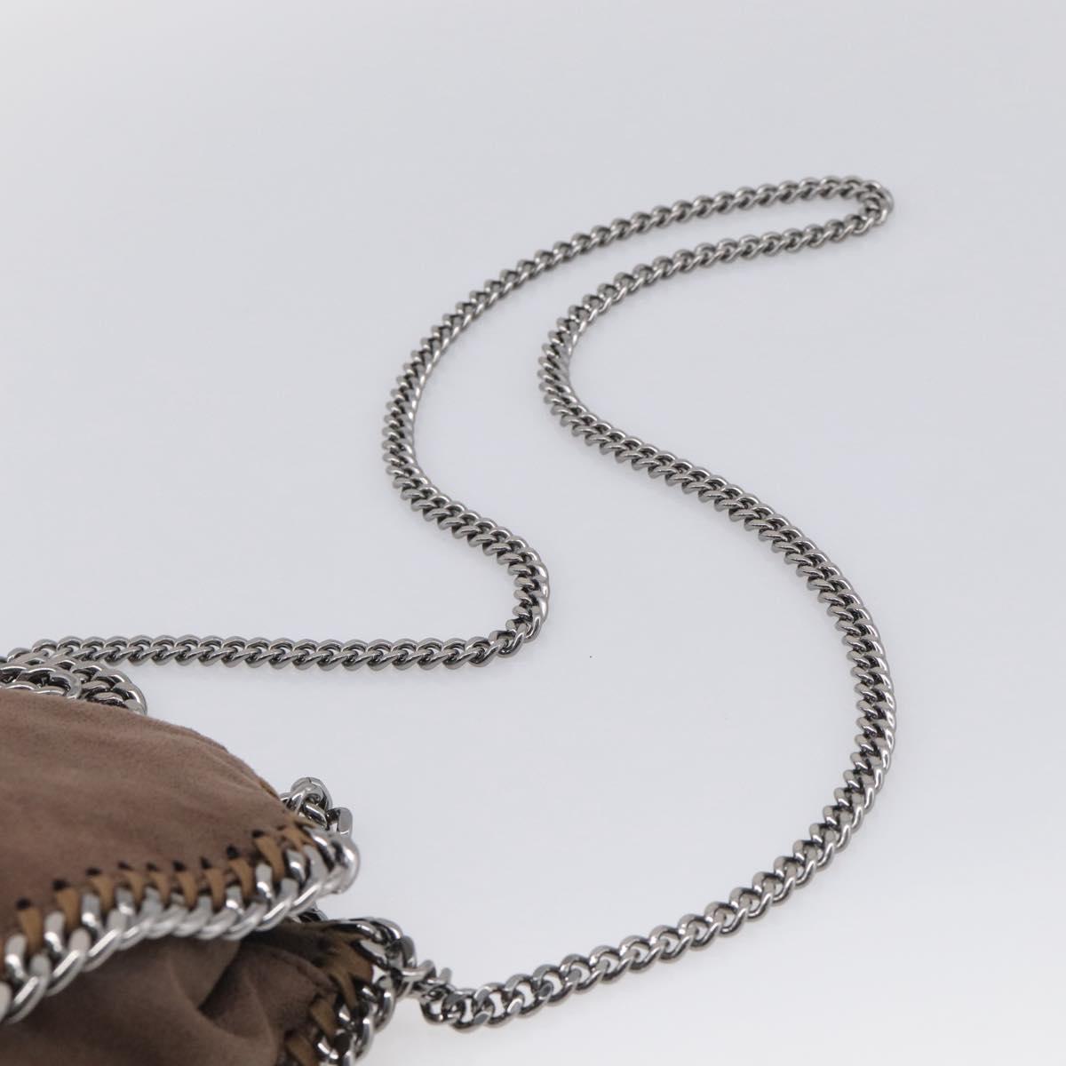 Stella McCartney Falabella Shoulder Bag Polyester 2way Brown Silver Auth mr3306A
