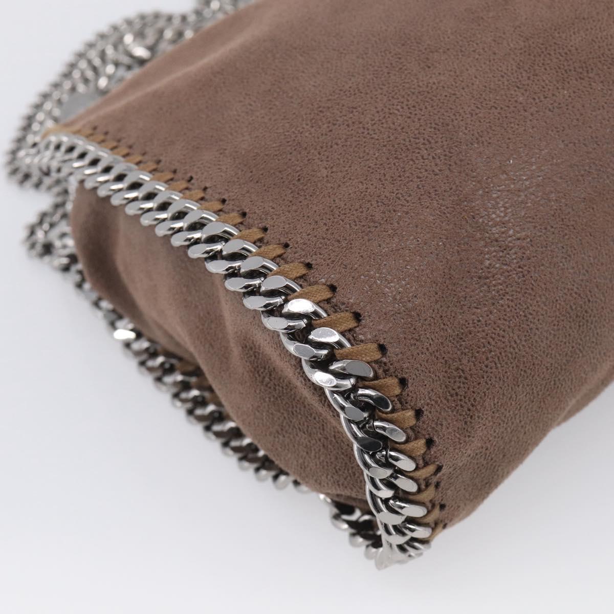 Stella McCartney Falabella Shoulder Bag Polyester 2way Brown Silver Auth mr3306A