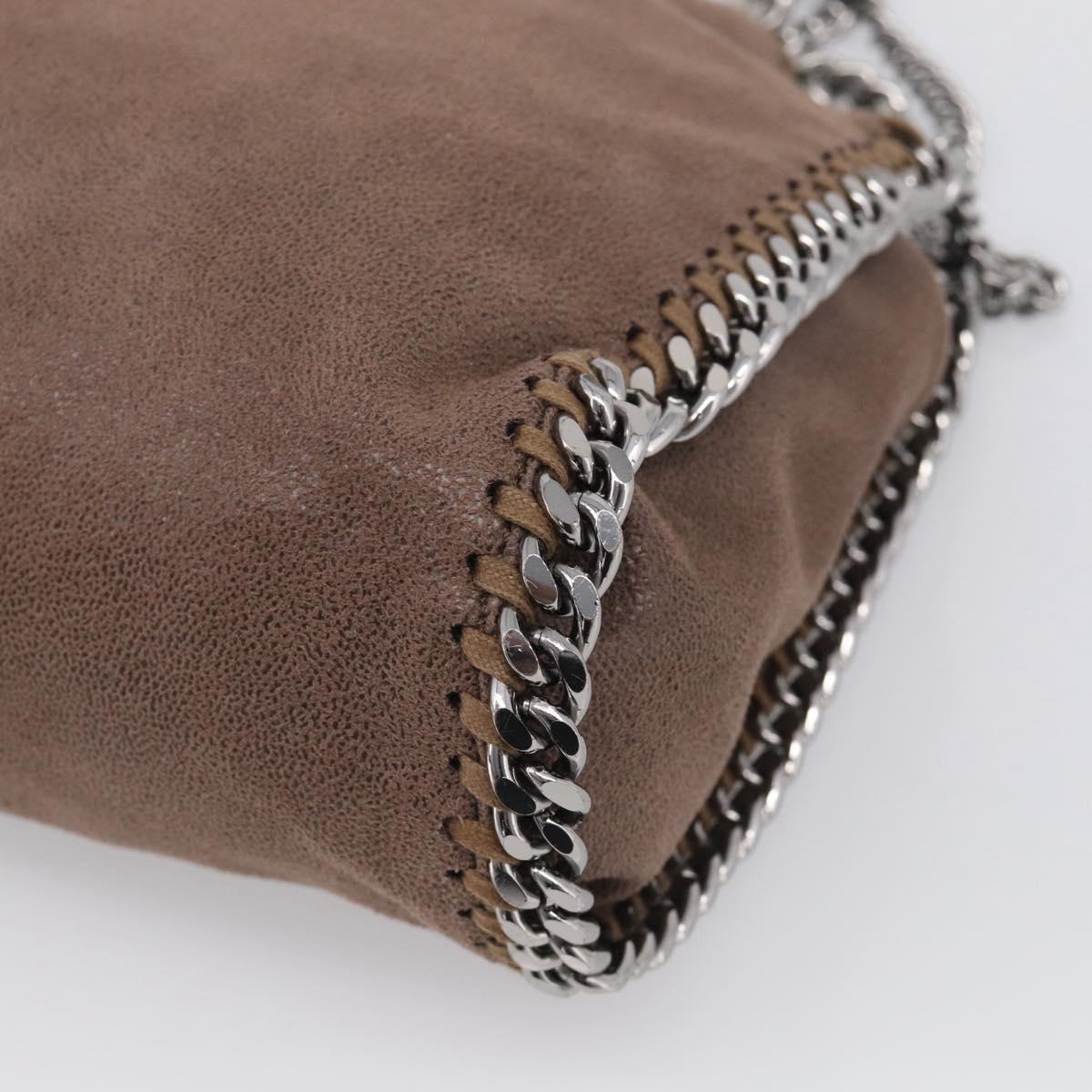 Stella McCartney Falabella Shoulder Bag Polyester 2way Brown Silver Auth mr3306A