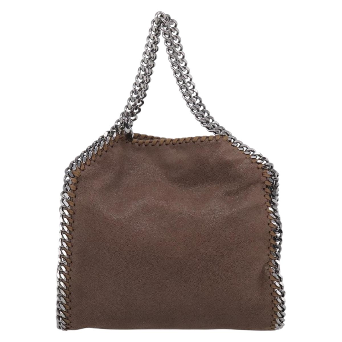 Stella McCartney Falabella Shoulder Bag Polyester 2way Brown Silver Auth mr3306A