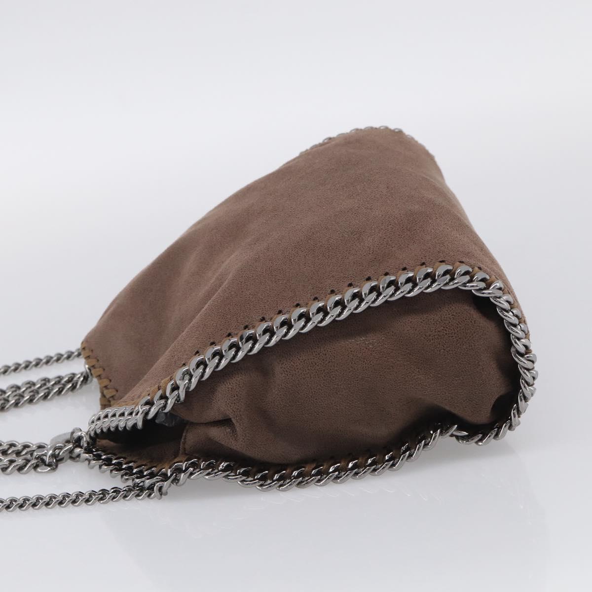 Stella McCartney Falabella Shoulder Bag Polyester 2way Brown Silver Auth mr3306A