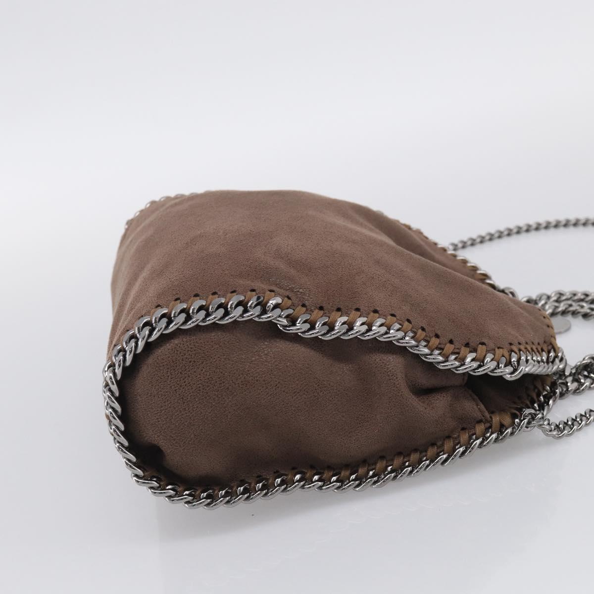 Stella McCartney Falabella Shoulder Bag Polyester 2way Brown Silver Auth mr3306A